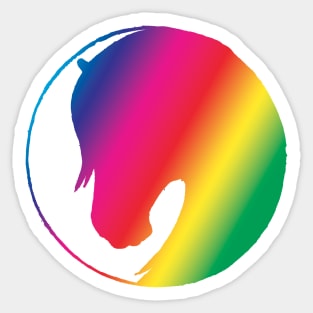 Rainbow horse silhouette Sticker